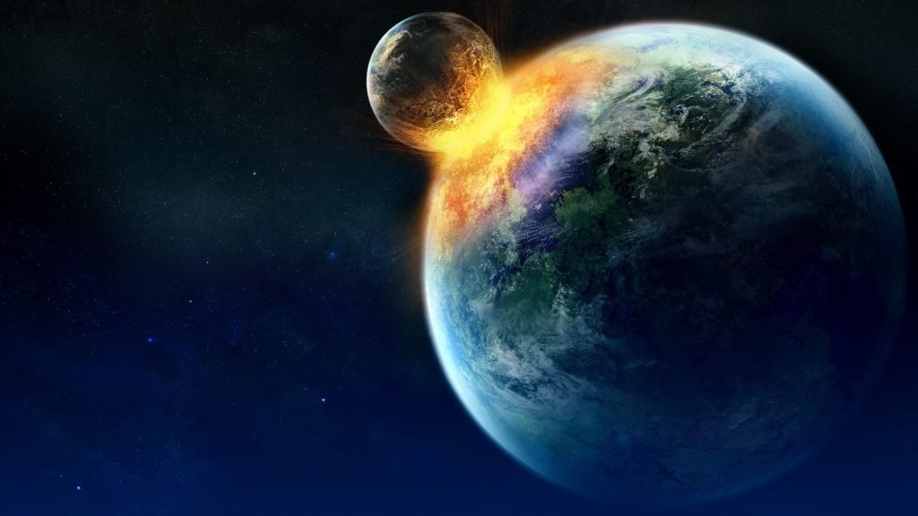 Venus and Earth colliding? Or an electrical arc discharge. 'Thunderbolts of the Gods' perhaps?